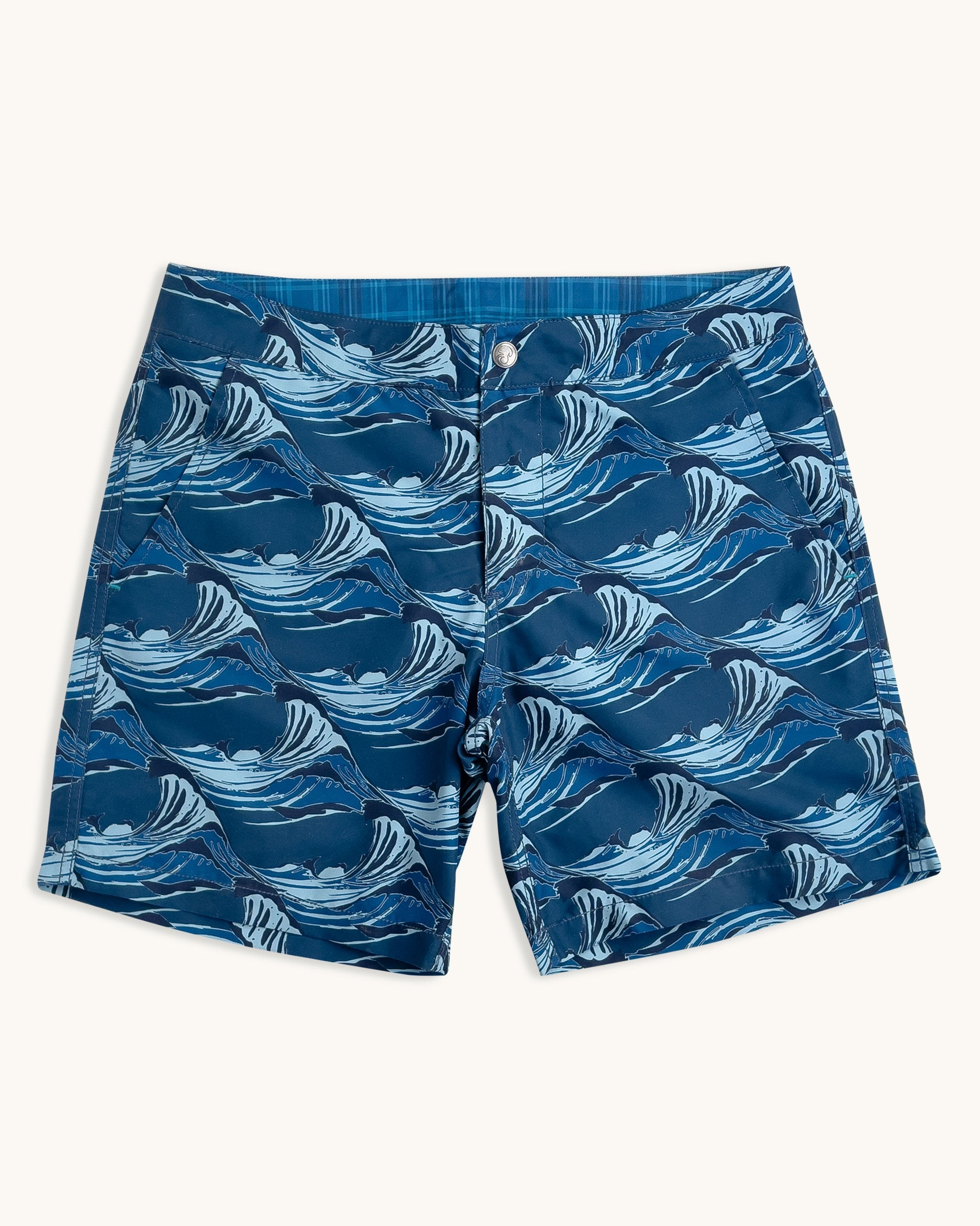 Bay - Waves, Indigo Mid Tailored Swim Short Riz Boardshorts 