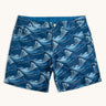 Bay Mid-length Tailored Swim Shorts, Waves Indigo