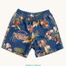 Blythe Drawstring Swim Shorts, Endangered Bee Denim Print