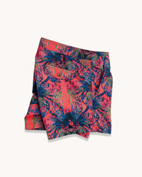 Buckler Short-Length Tailored Swim Shorts, Seaweed Coral Print Short Tailored Swim short Riz Boardshorts 